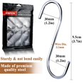 thumbnail image 2 of ESFUN Paquete de 30 ganchos de metal en forma de S de 3,7 pulgadas, ganchos en forma de S de acero, perchas para colgar plantas para cocina, cacerolas, ollas, bolsos, bolsos, jeans, joyas, toallas, 2 of 5
