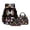 Black-Butterfly Floral, variant on Kuiaobaty Pilot Poodle Print Kids Backpack with Lunch Bag Portable Insulated Lunch Box and Backpack with Bottle Holder Large Capacity School Bag Pencil Case for Travel Camping