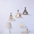 TUIBELY White Wood Star Wall Shelf Nordic Style Home Display Holder