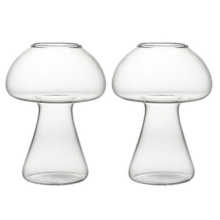 

OUNONA 2PCS Cocktail Glass KTV Bar Night Party Mushroom Shaped Drinking Cup Glass