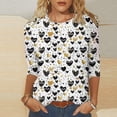 thumbnail image 2 of BangWanChi Women's Fashion Tees Casual Crewneck 3/4 Sleeve Loose T Shirt Ladies Tops Blouses Shirts, 2 of 5