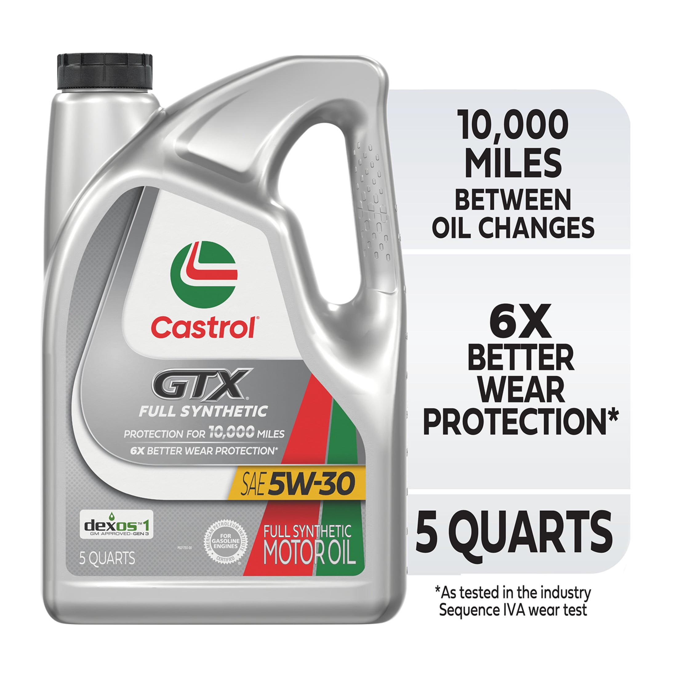 Castrol GTX Full Synthetic 5W-30 Motor Oil, 5 Quarts (RFID)