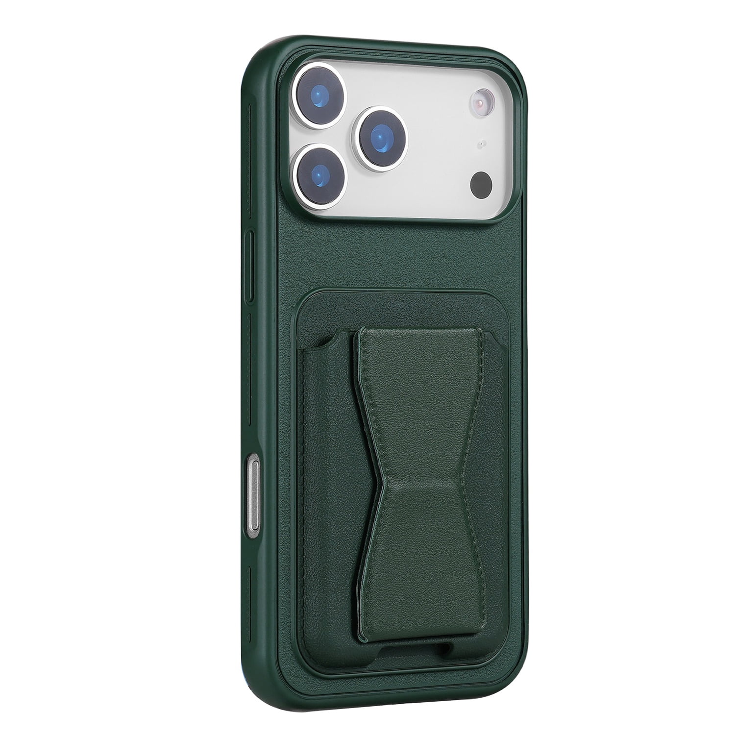 Magnetic Leather Wallet Case For iPhone 17 Pro with Integrated Stand - Dark Green