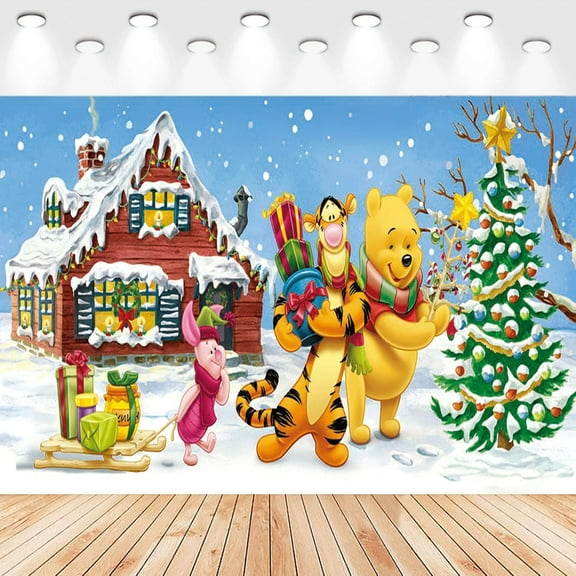 5 X3ft Winnie the Pooh Cartoon Birthday Party Decorations Supplies, Masks Party Photography Backdrop Photo Decor Banner, Kids Boys Baby Shower Photography Backdrop