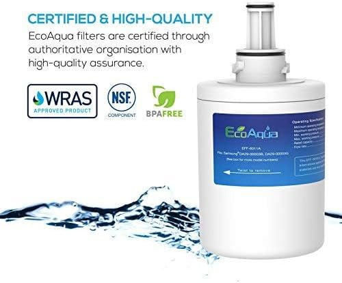 EcoAqua EFF-6011A Refrigerator Water Filter, Replacement for Samsung® DA29-00003G, Aqua-Pure Plus, DA29-00003B, HAFCU1, DA29-00003A, 3 Filters
