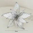 thumbnail image 2 of 25cm Mesh Fabric Sequin Simulation Christmas Flower Christmas Tree Decoration White, 2 of 9