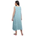 thumbnail image 3 of Moomaya Printed Womens Button Placket Mid Long Nightdress Cotton Night Gown, 3 of 5