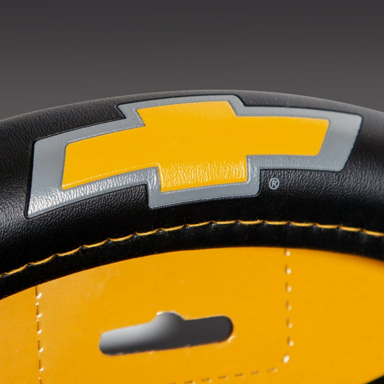 Plasticolor Chevy Deluxe Series Universal Steering Wheel Cover Black Yellow 1 Pc 1 lb