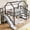 Black, variant on URTR Twin Size Metal Loft Bed with Slide and Stairs, House Shaped Playhouse Roof, Storage Shelves and Silent Design for Bedroom, Pink