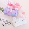 thumbnail image 2 of Estuche para lápices con forma de corazón de unicornio de peluche degradado para niña, bolsa de almacenamiento para estudiantes, papelería linda de gran capacidad, 2 of 6