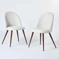 thumbnail image 4 of Homy Casa Set of 2 Dining Chairs for Living Room Dining Room with Fabric Upholstery High Back Metal Chair, Beige, 4 of 5