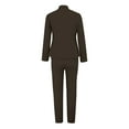 thumbnail image 6 of Women's Elegant Solid Color Long Sleeve Cardigan and Straight Leg Pants Suit Set for Wear, 6 of 6