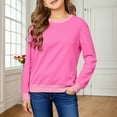 thumbnail image 3 of lnmuld Solid Color Girls Long Sleeve Hooded Pullover Soft Casual Outerwear for Youth Kids Cozy Winter Wear Size:13-14 Years, 3 of 8