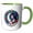 Green/White, variant on 3drose, Emily Female Name, Moon, Woman, Horse Head. Cool Art Gift for a Woman, 11oz Two-tone Red Mug