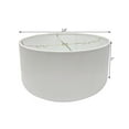 thumbnail image 3 of Hardback Shallow Drum Lampshade White Linen Fabric, 14x14x7, 3 of 4