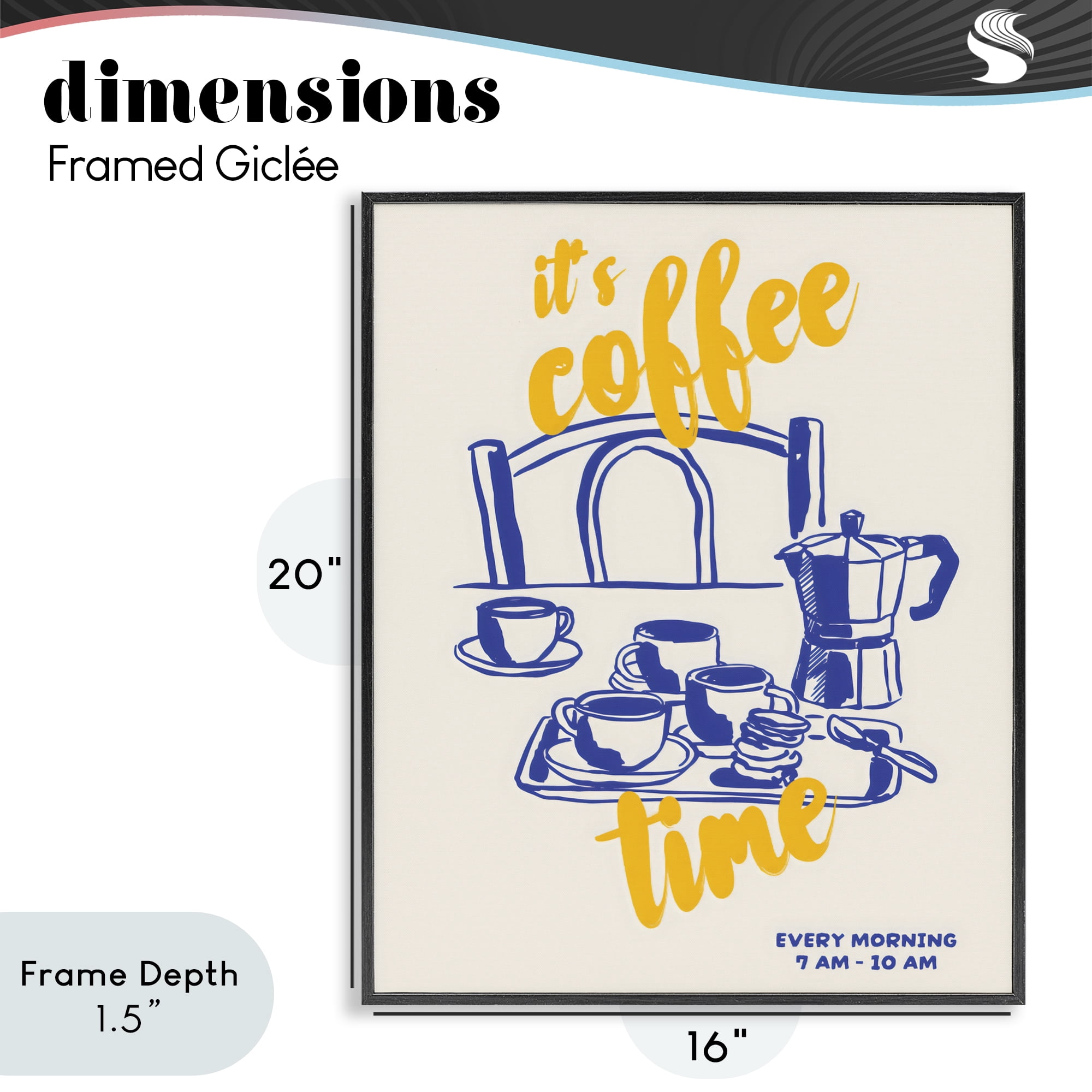 Stupell Industries It's Coffee Time Breakfast Ritual Black Framed Giclee Art, design by The Prints Vibe