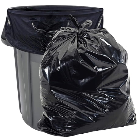 Size 55-60 Typically 38" x 58" 2.0 MIL Black Heavy Duty Garbage Bags - Pack of 100 - For Contractor, Outdoor, Construction, & Storage