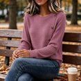 thumbnail image 7 of cocolona Womens Fall Sweater Plus Size Long Sleeve Decorative Buckle Crew Neck Sweaters, 7 of 7
