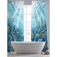 thumbnail image 5 of Summer Ocean Sheer Curtains 2 Panels Set Nautical Watercolor Sea Coral Seaweed Fish Marine Life Sheer Window Curtains Light Filtering Rod Pocket Voile Drapes for Bedroom Living Room 52"X84", 5 of 8