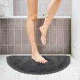 thumbnail image 6 of Half Circle Handcrafted 100% Cotton Bathroom Rug- 22x42 inch, Grey, 6 of 6
