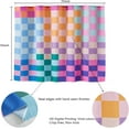 thumbnail image 6 of Multicolored Checkered Retro Fabric Shower Curtain for Bathroom Extra Long 84 Inches Length, Bright Rainbow Colorful Modern Simple Groovy Aesthetic Shower Curtain Set with Hooks, 6 of 6