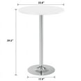 thumbnail image 6 of Homall Bistro Table Obsidian Metal Base Round Cocktail Table with Chair Set White and Silver, 6 of 8