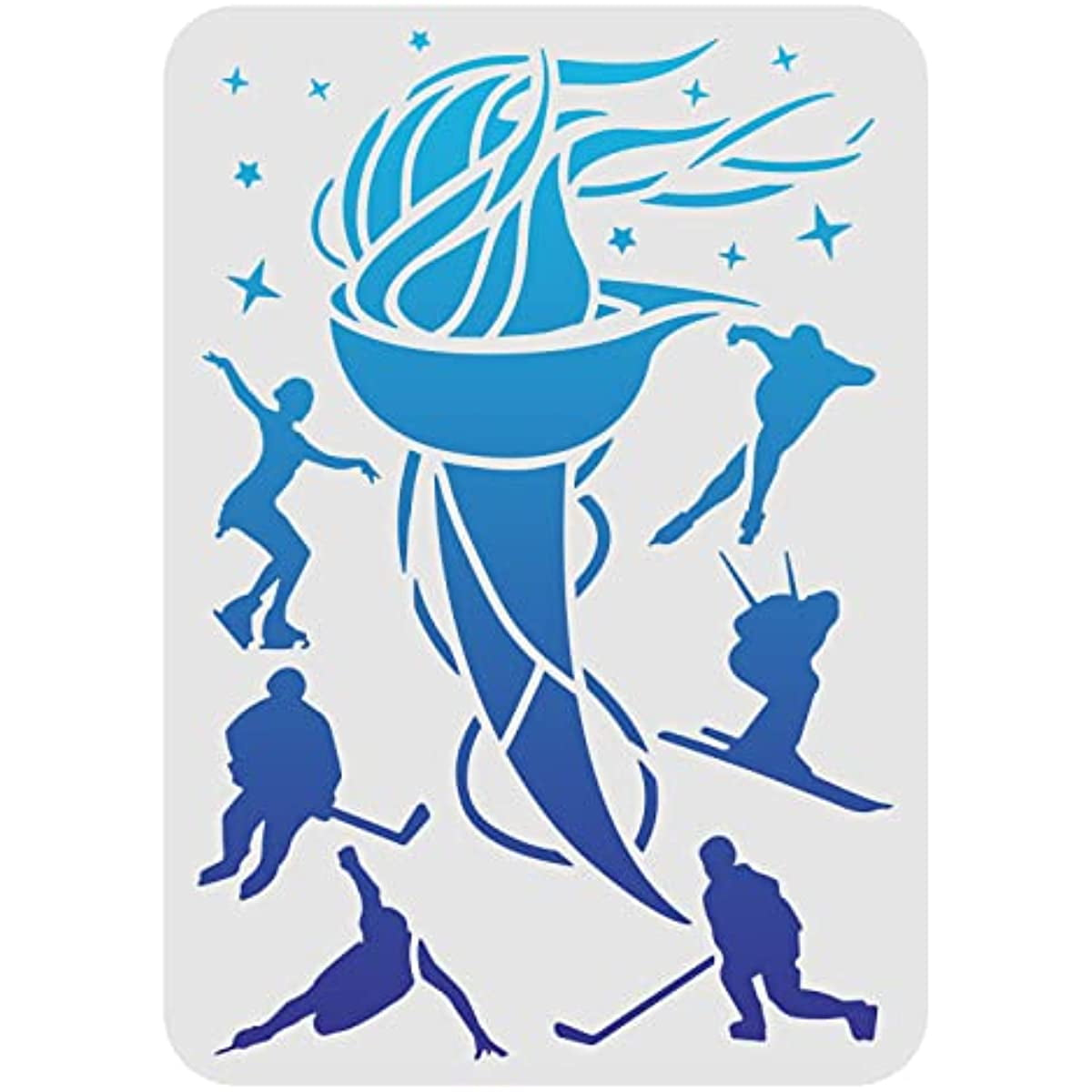 Winter Sport Stencils 11.7x8.3 inch A4 Plastic Ski Skating Drawing