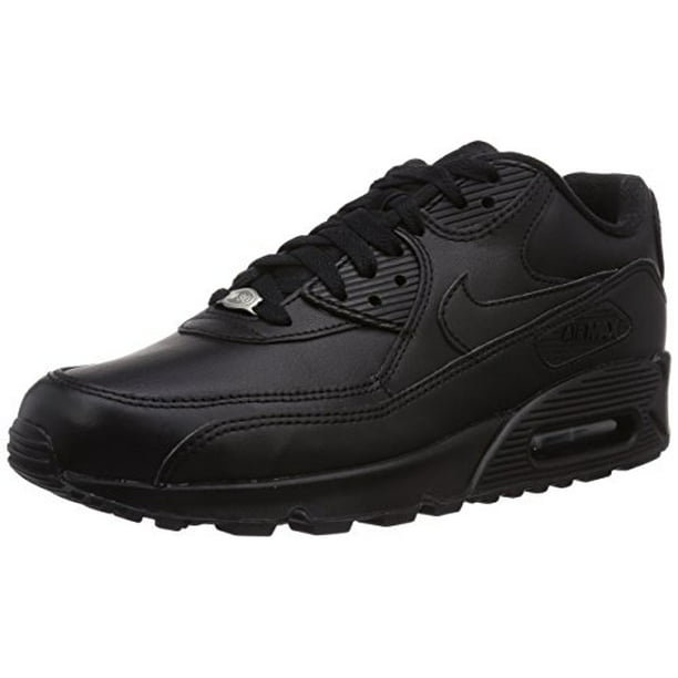 Nike - Nike Mens Air Max 90 Leather Running Shoes Black/Black 302519 ...