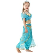KAWELL Princess Dress Christmas Fancy-Dress Costume with Accessories for Child, Little Girls 4T-4