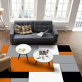 thumbnail image 3 of Orange Gray Black White Geometric Area Rugs, Modern Minimalist Abstract Irregular Pattern Indoor Non-Slip Rugs, for Room Sofa Living Room Mat Bedroom Home Decor Floor Mats-3x4ft, 3 of 7