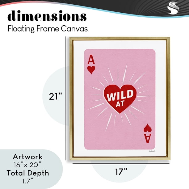 Wild At Heart Card Gold Framed Floater Canvas Wall Art, design by