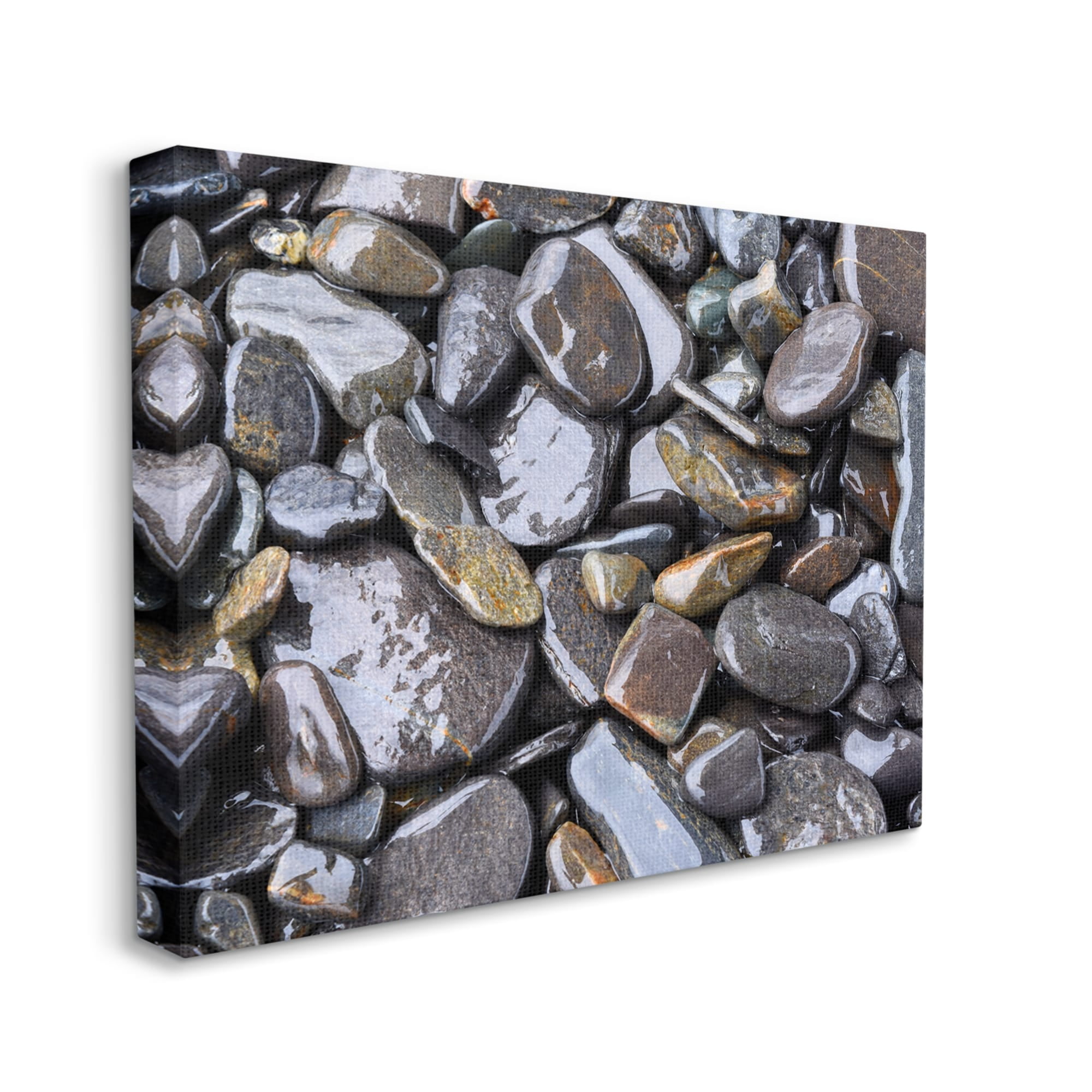 Stupell Coastal Beach Pebbles Rocks Landscape Photography Gallery Wrapped Canvas Print Wall Art
