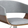 thumbnail image 5 of Simpli Home Lowell Mid Century Modern Adjustable Swivel Bar Stool in Stone Grey Vegan Faux Leather, 5 of 12