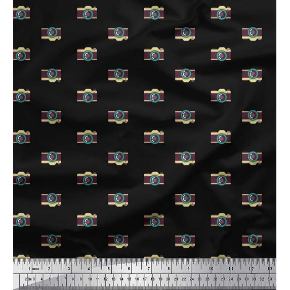 Soimoi Georgette Viscose Fabric Camera Shirting Print Sewing Fabric Yard 42 Inch Wide