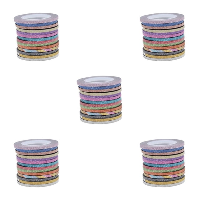 Soidarity Nuevo conjunto de pegatinas de cinta de línea de rayas de uñas de 14 colores brillantes decoraciones artísticas para Gel de esmalte de uñas Type5 NO5 Soidarity CBP023497