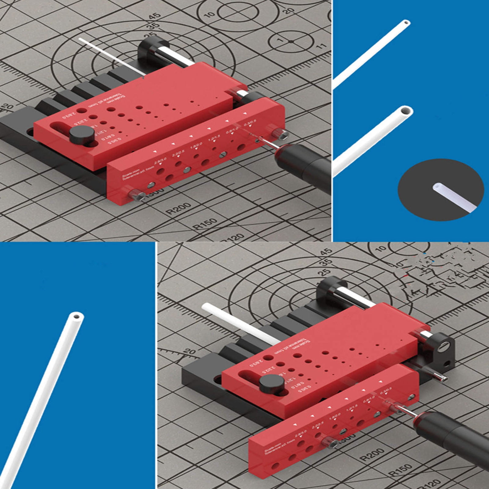 TAPDRA Precision Hole Punch Jig for DIY Projects Adjustable 0.3-3mm Drill Guide with Compression Screw