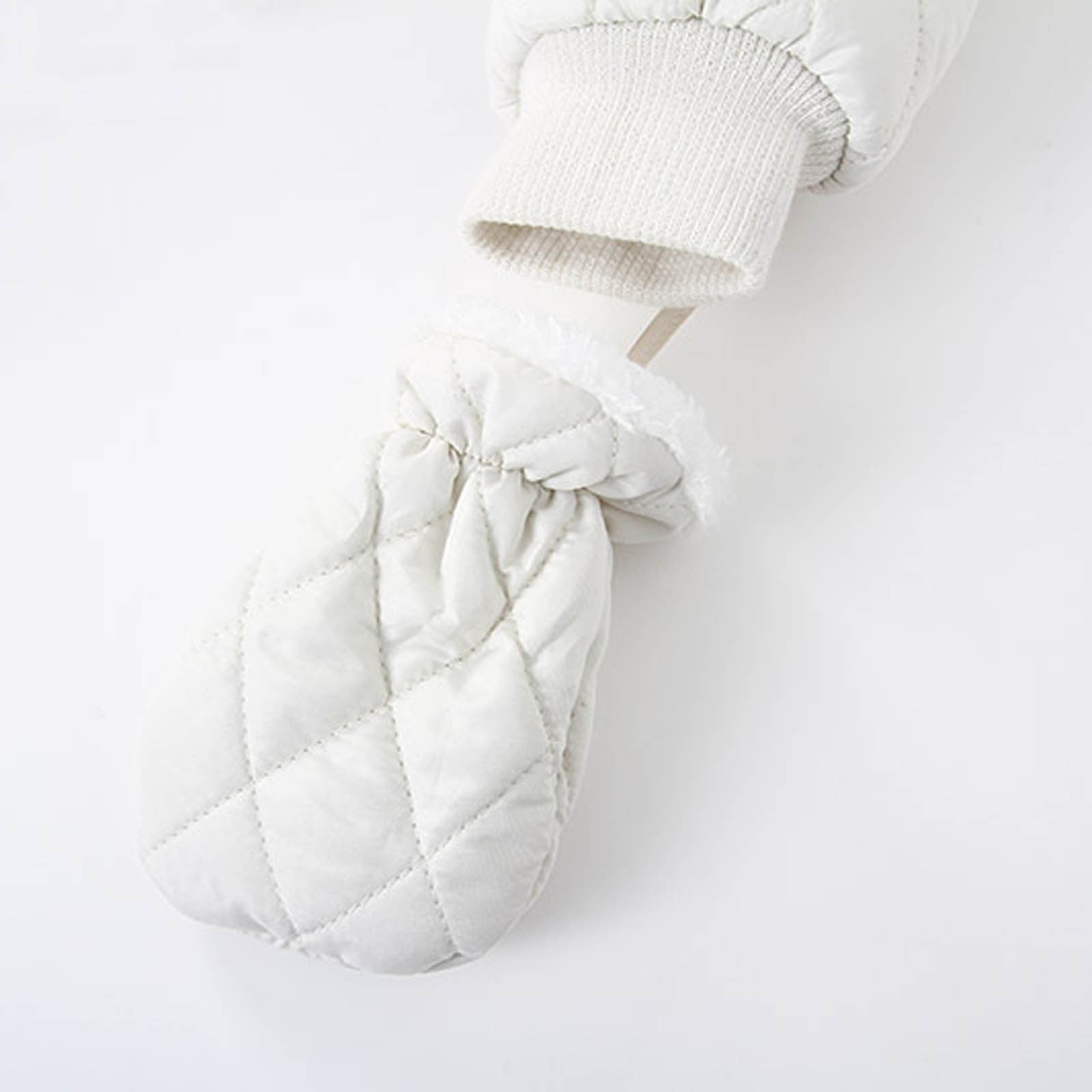 IVEYRTF Kids Plaid Hooded Coverall Winter Warm Padded Footed with Gloves Full Bodywear One-Piece Outfit for Children 6-24 Months(White,6 Months)