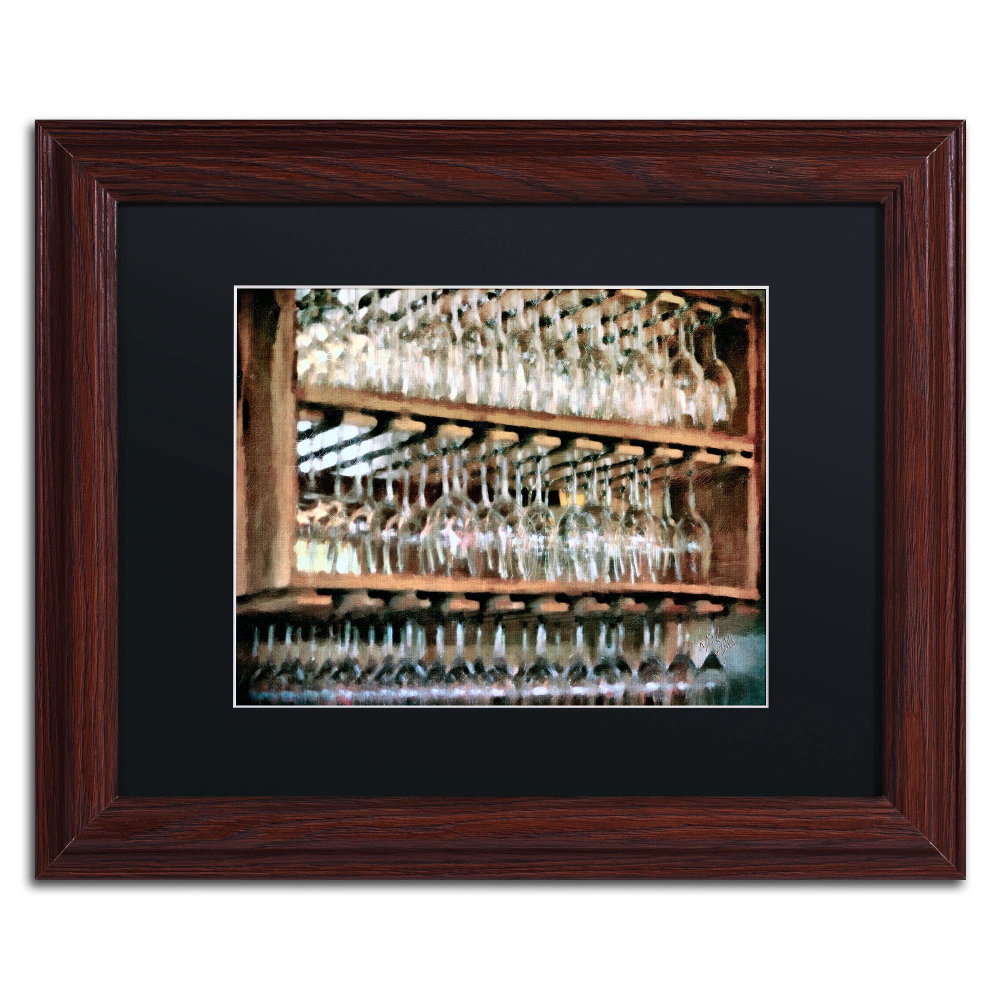 Trademark Fine Art "Drinks on the House" Canvas Art by Lois Bryan, Black Mat, Wood Frame