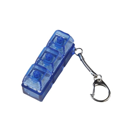 Keyboard Squeeze Toys Clicky Squeeze Toys Transparent Acrylic 3 Key Relaxation Toys Light Up Clicker Squeeze Toys for Daily Relaxation Back to School Transparent Blue Single Pack