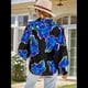 thumbnail image 4 of Blusa con Estampado Floral para Mujer, Larga, Botones, Informal, Elegante, Color Negro, Talla L, 4 of 10