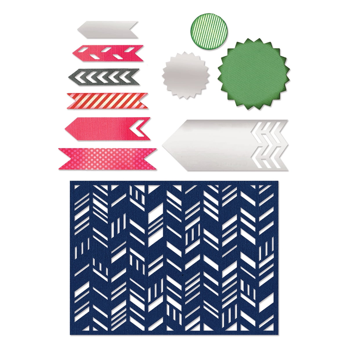 Sizzix Thinlits Dies 1/Pkg -Fancy Chevron Card Front