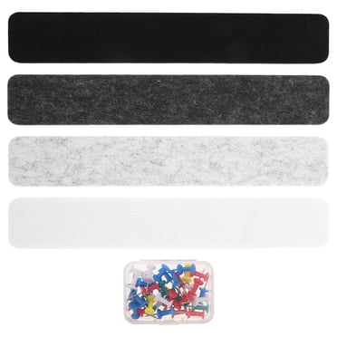 4Pcs Self-Adhesive Felt Board Strips for Classroom Office Wall, Small Cork Board Strip with Pin-Friendly Fabric for Photo Display and Notice Organization