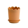 thumbnail image 1 of Cateissary Atractiva maceta con borde de pétalo para planta, maceta grande, bandeja para jardín, hogar, soporte resistente al desgaste con boca de drenaje Jardín y Patio Naranja Cateissary HA080236-01B, 1 of 6