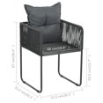 thumbnail image 5 of vidaXL Outdoor Chairs 2 pcs with Pillows Poly Rattan Black, 5 of 5