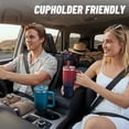 thumbnail image 4 of SUNSOC 40 oz Stainless Steel Travel Coffee Mug with Handle, Flip Straw Lid, Leakproof Insulated Tumbler Fits Car Cup Holders, 4 of 8