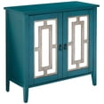 thumbnail image 2 of Hunter 2 Door Entryway Accent Display Cabinet With Adjustable Storage Shelf & Mirrored Doors, Antique Blue Wood, Contemporary, 2 of 9
