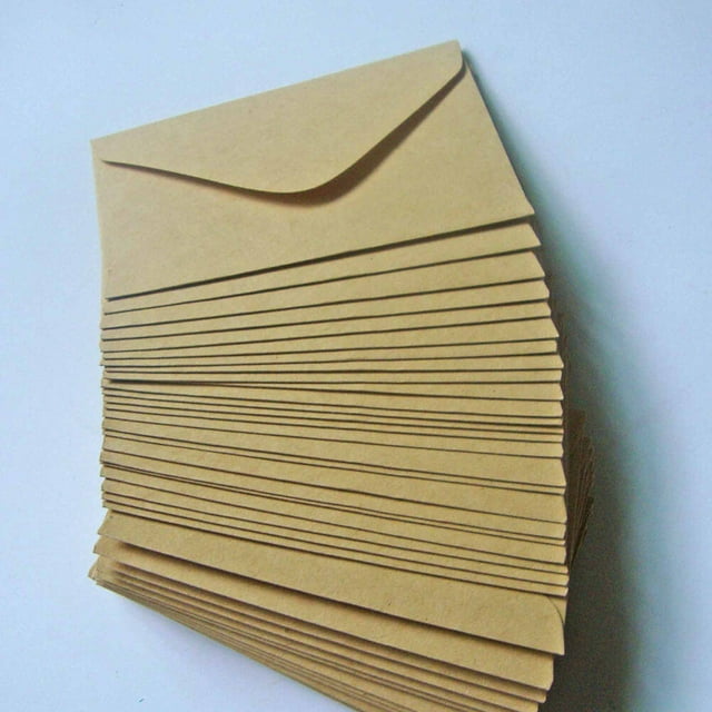 OULII 40Pcs Kraft Paper Envelope Khaki Color for Invitation Cards Suitable for Wedding and Festival