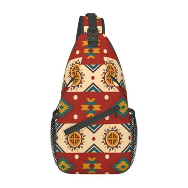 ZNDUO Sling Bag, Men Shoulder Backpack Small Cross Body Chest Sling Backpack-Bohemian South America Style Pattern