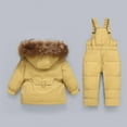 thumbnail image 4 of NAISIBABY Boys Girls Snowsuit, Kids Waterproof Jumpsuit Outdoor Thicken Warm Snow Clothes Set Yellow 12-18Months, 4 of 8