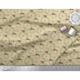 thumbnail image 2 of Soimoi Beige Cotton Duck Fabric Heart & Wreath Floral Print Sewing Fabric Yard 42 Inch Wide, 2 of 3